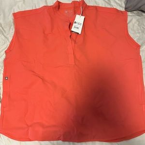 Figs hot coral one pocket top and Rafaela top, NWT